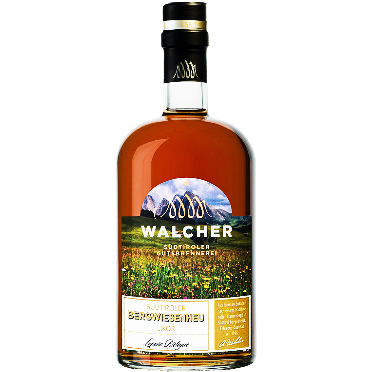 Flasche Bergwiesenheu Likoer Walcher 500 ml