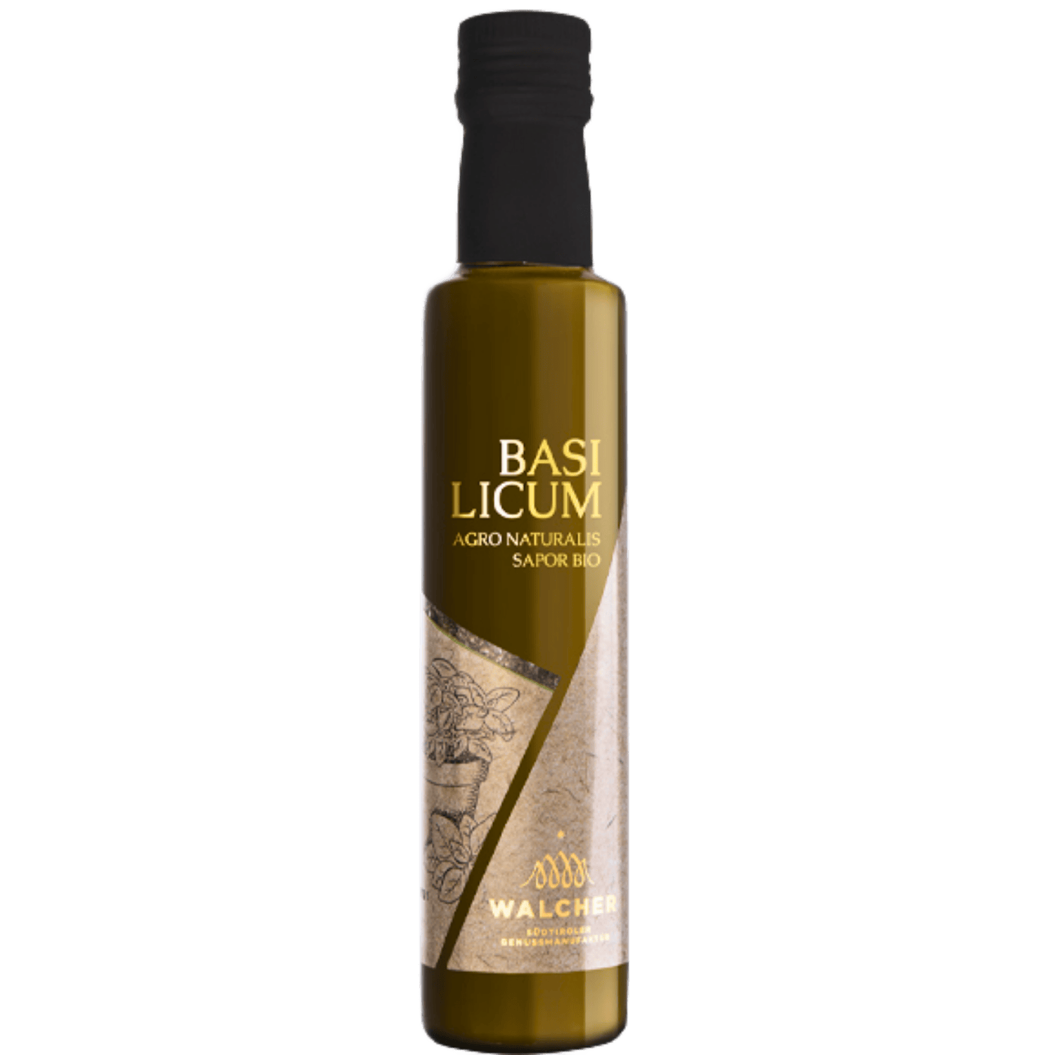 Flasche Walcher Bio Essig Allium Basilikum 250 ml