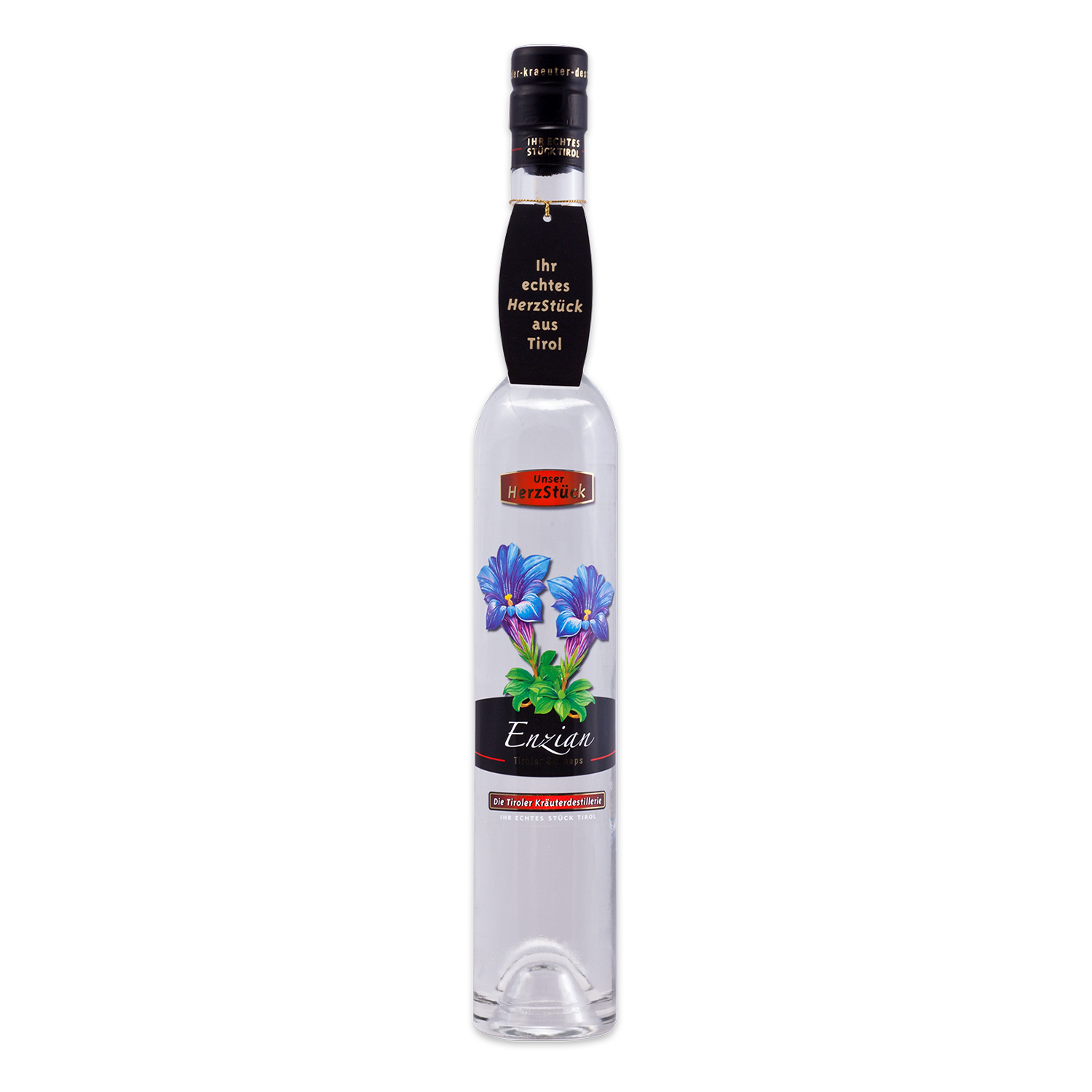 Premium Enzian Schnaps in 350ml Flasche der Tiroler Kräuterdestillerie 