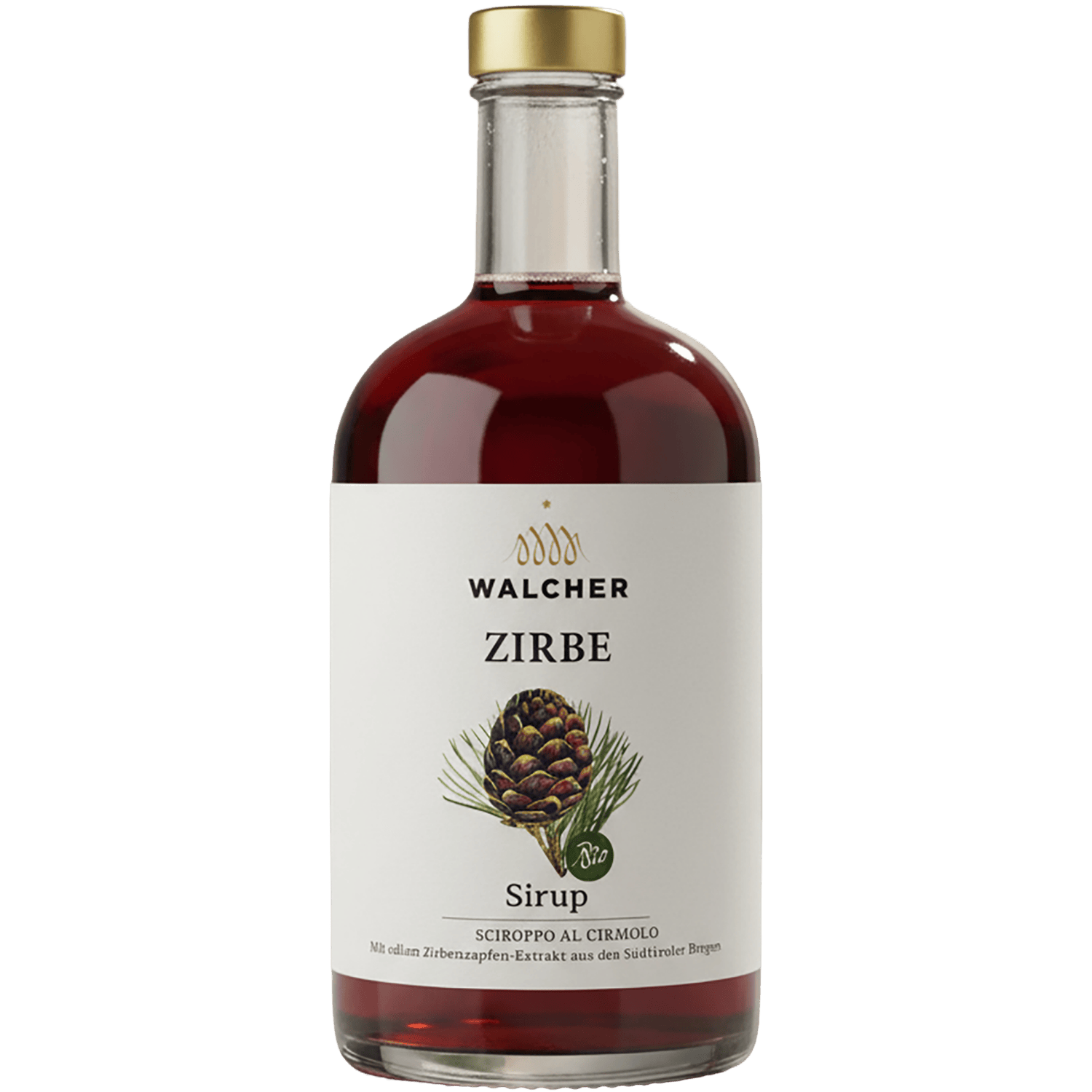 Flasche Walcher Bio Zirben Sirup alkoholfrei 500ml