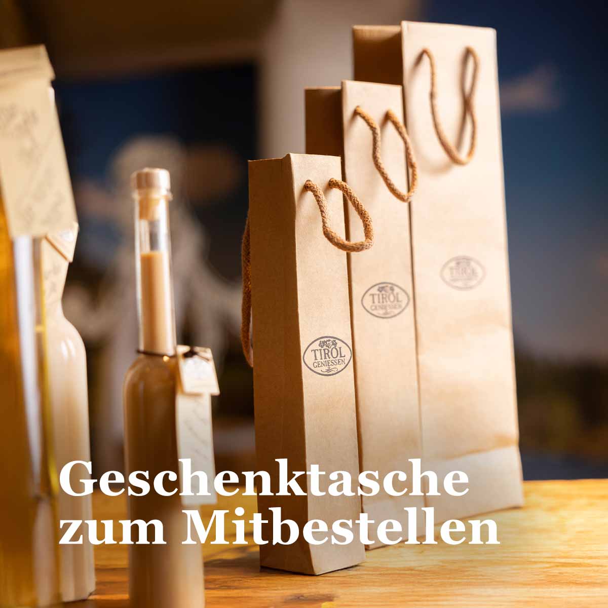 Handgestempelte Geschenktasche von Tirol Geniessen