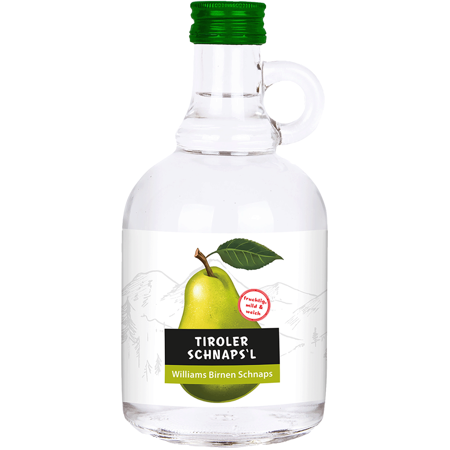 Williams Schnaps Krügerl in 500ml Flasche von Alpenländische Spezialitäten