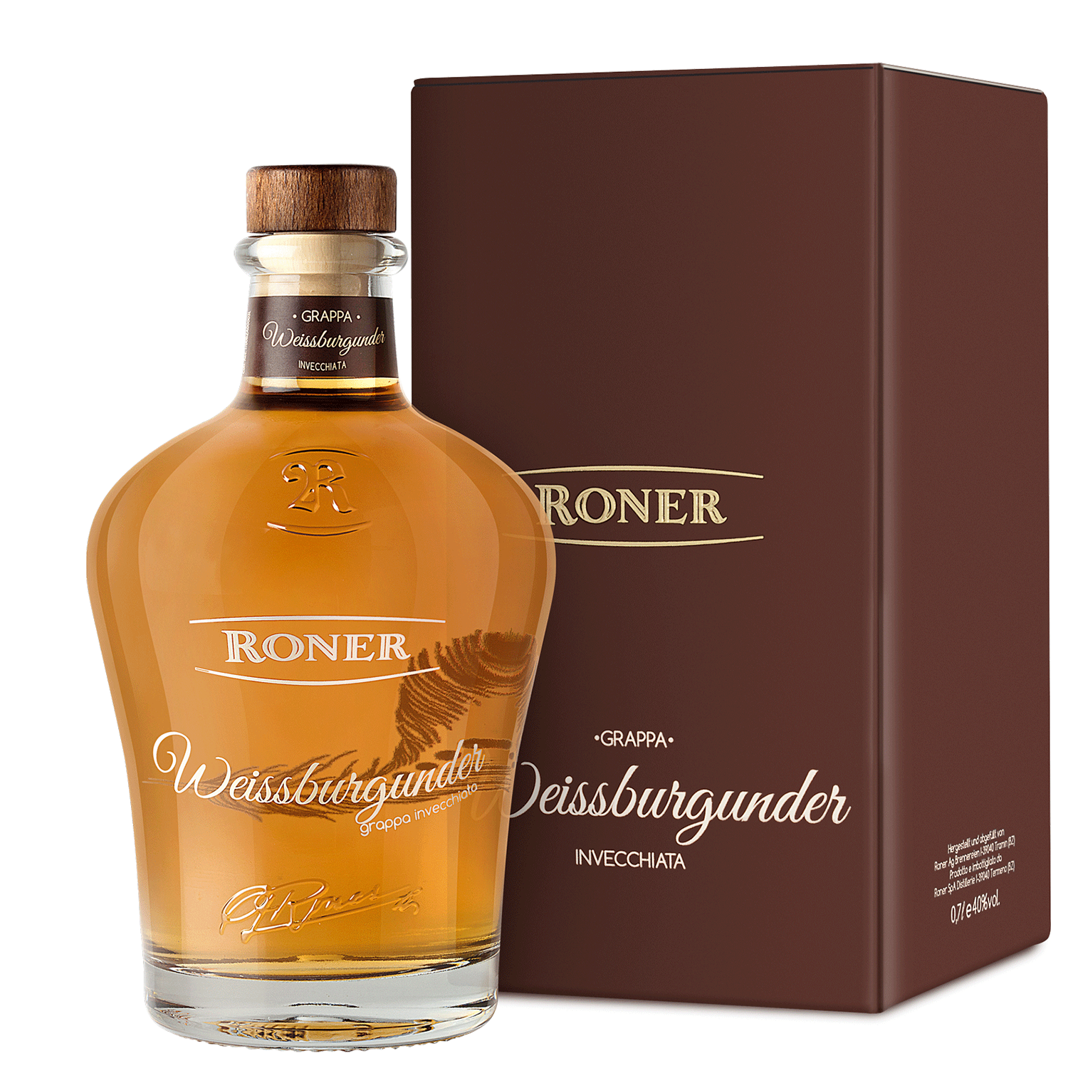 Roner Grappa Weißburgunder invecchiata in 700ml Flasche