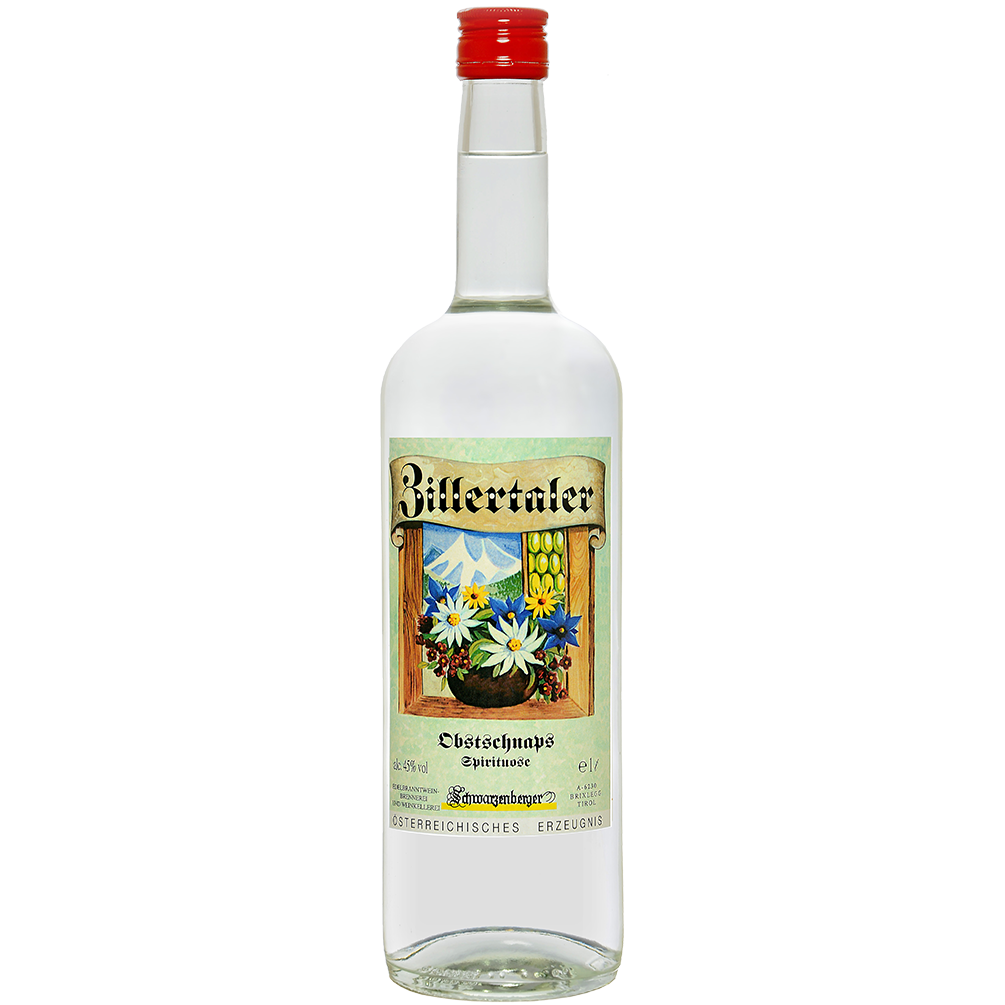 Zillertaler Obstschnaps in 1l Flasche der Edelbrennerei Schwarzenberger