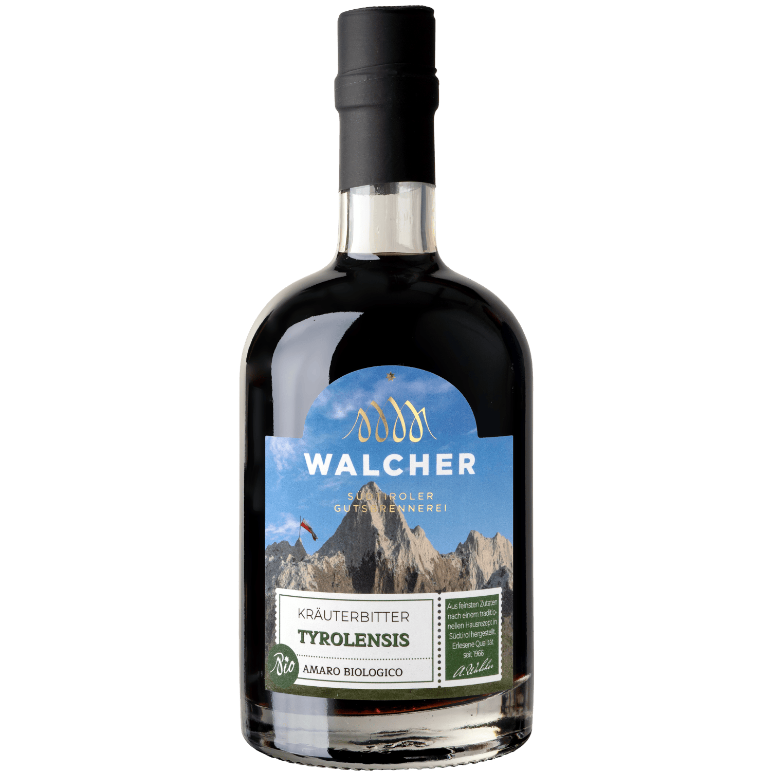 Flasche Tyrolensis Kräuterbitter Amaro von Walcher 500 ml