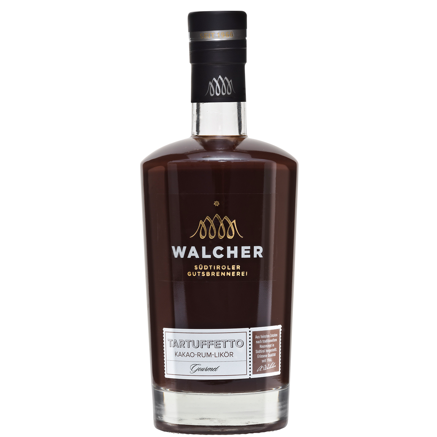 Tartufetto Cocoa Rum Liqueur in 700ml bottle by Walcher