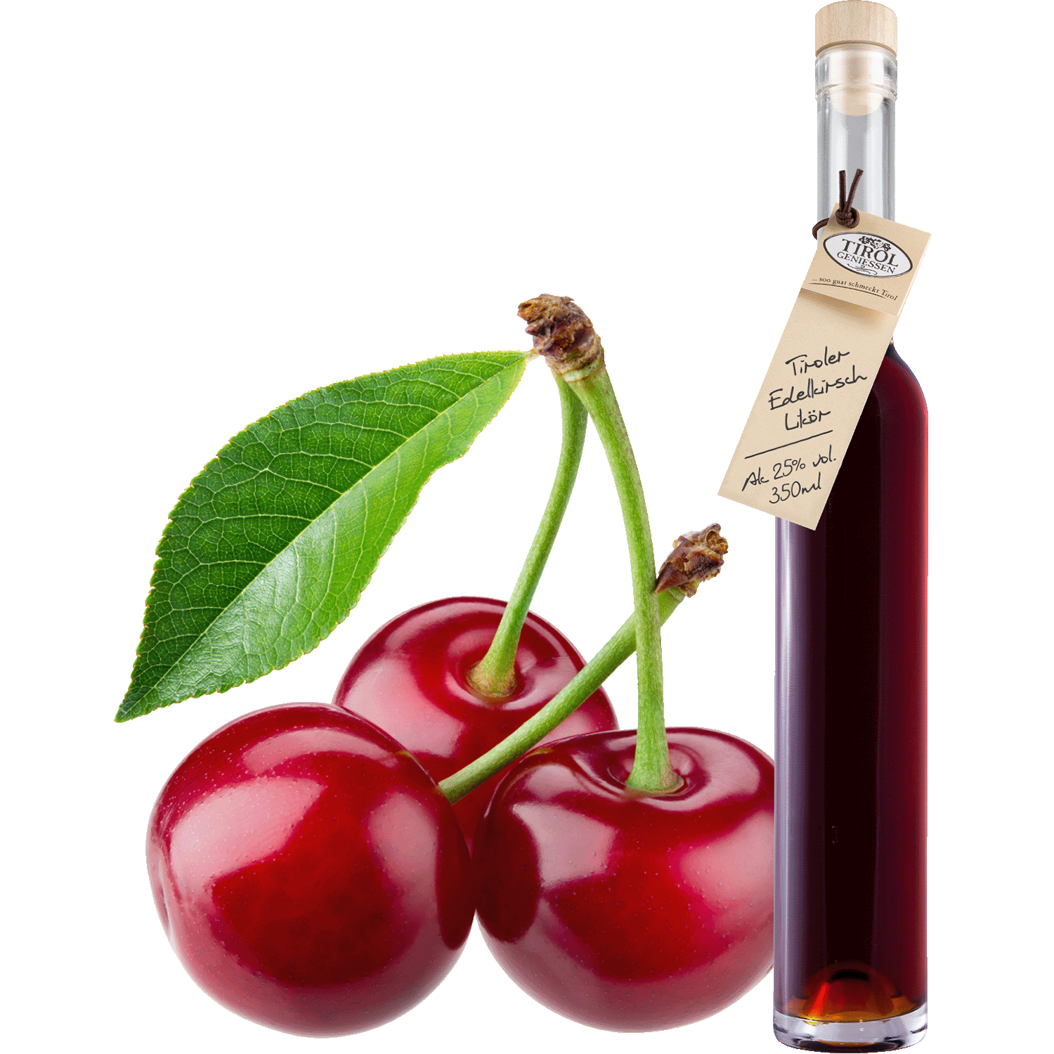 Edelkirsch Likör in Geschenkflasche aus Österreich von Tirol Geniessen