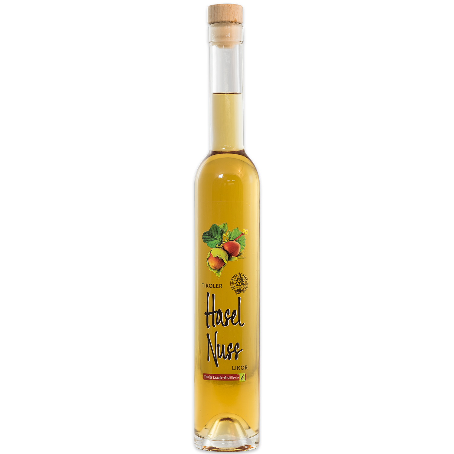 Hazelnut Liqueur from the Tiroler Kräuterdestillerie in a noble bottle