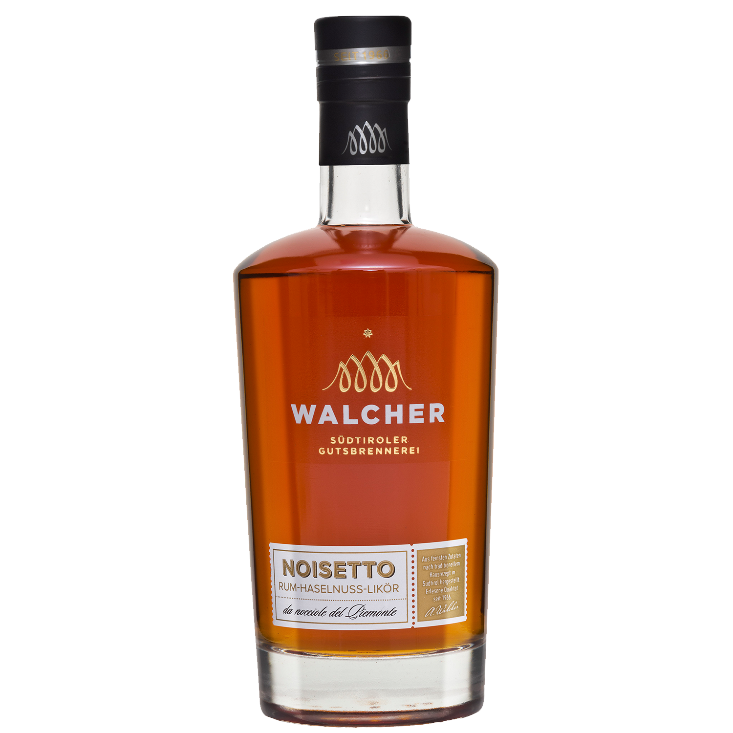 Noisetto Hazelnut Liqueur in 700ml bottle by Walcher