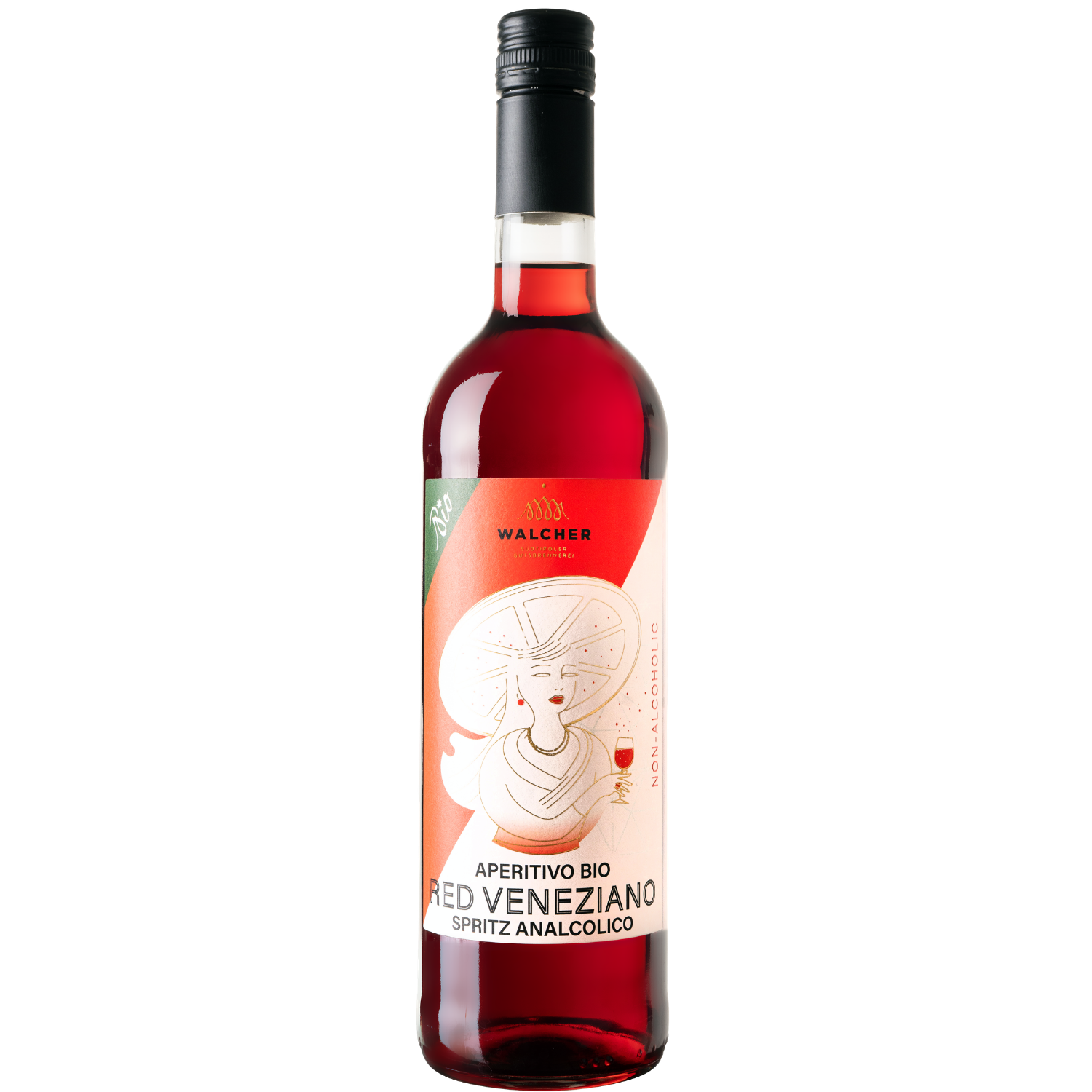 Flasche Walcher Bio Aperitif REd Veneziano alkoholfrei 750ml