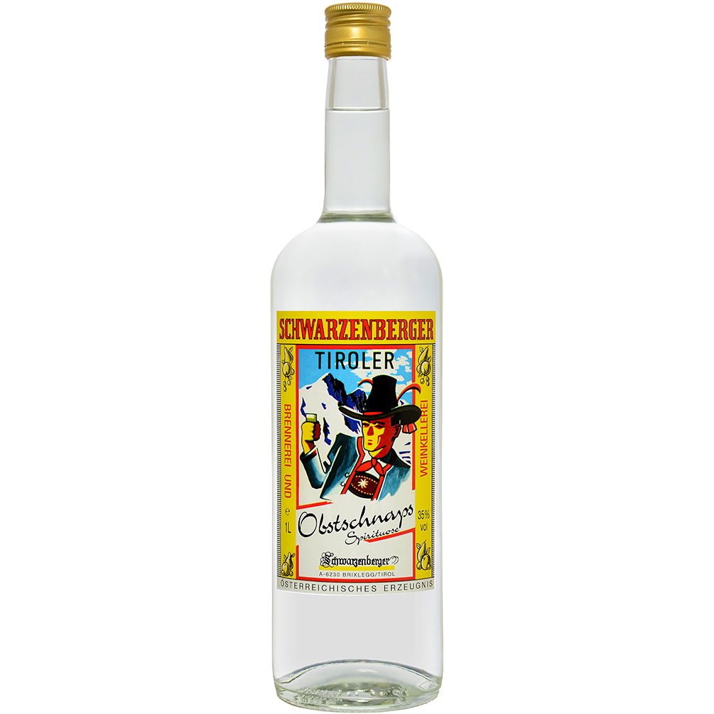 Tiroler Obst Schnaps 35% in 1l Flasche der Edelbrennerei Schwarzenberger