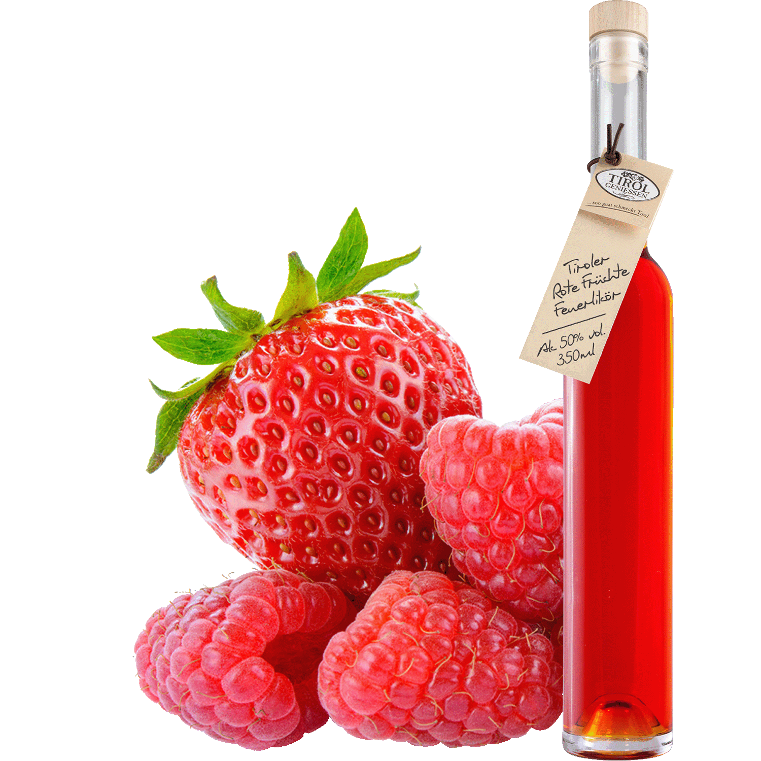 Rote Früchte Feuerlikör in Geschenkflasche aus Österreich von Tirol Geniessen