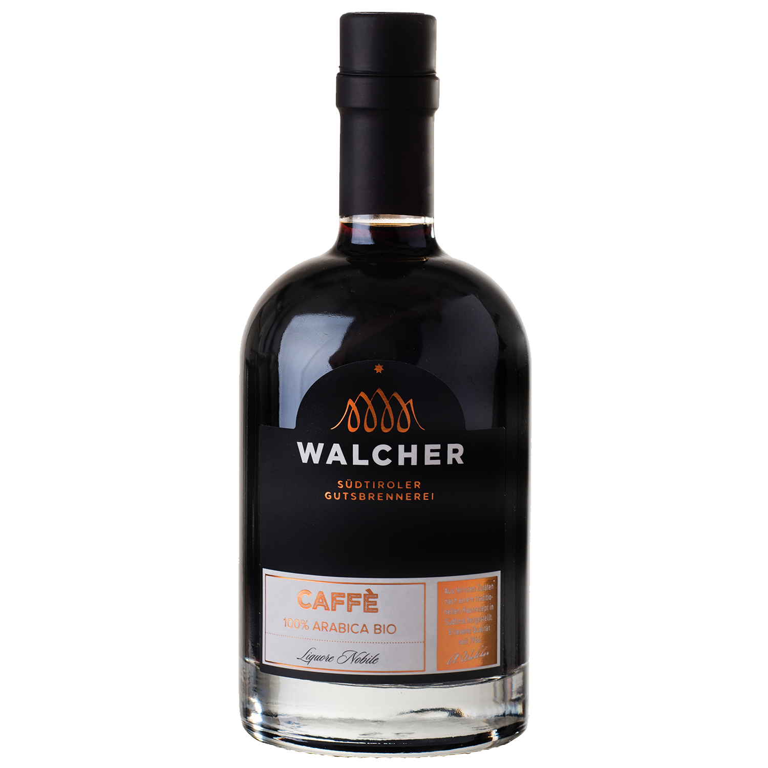 Coffee Liqueur in 500ml bottle by Walcherm the South Tyrol