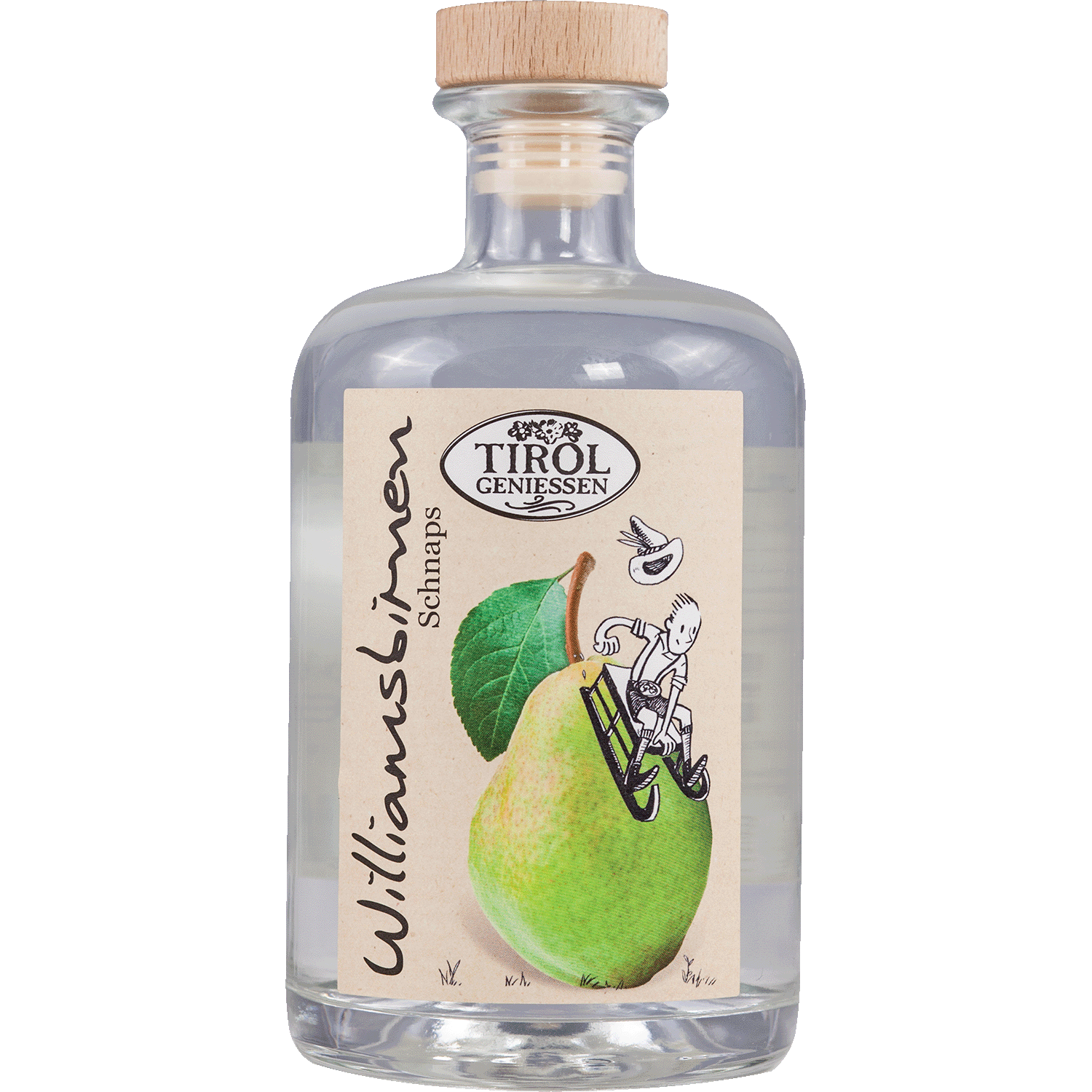 Tyrolean Williams Pear Schnapps in gift bottle from Austria from Tirol Geniessen