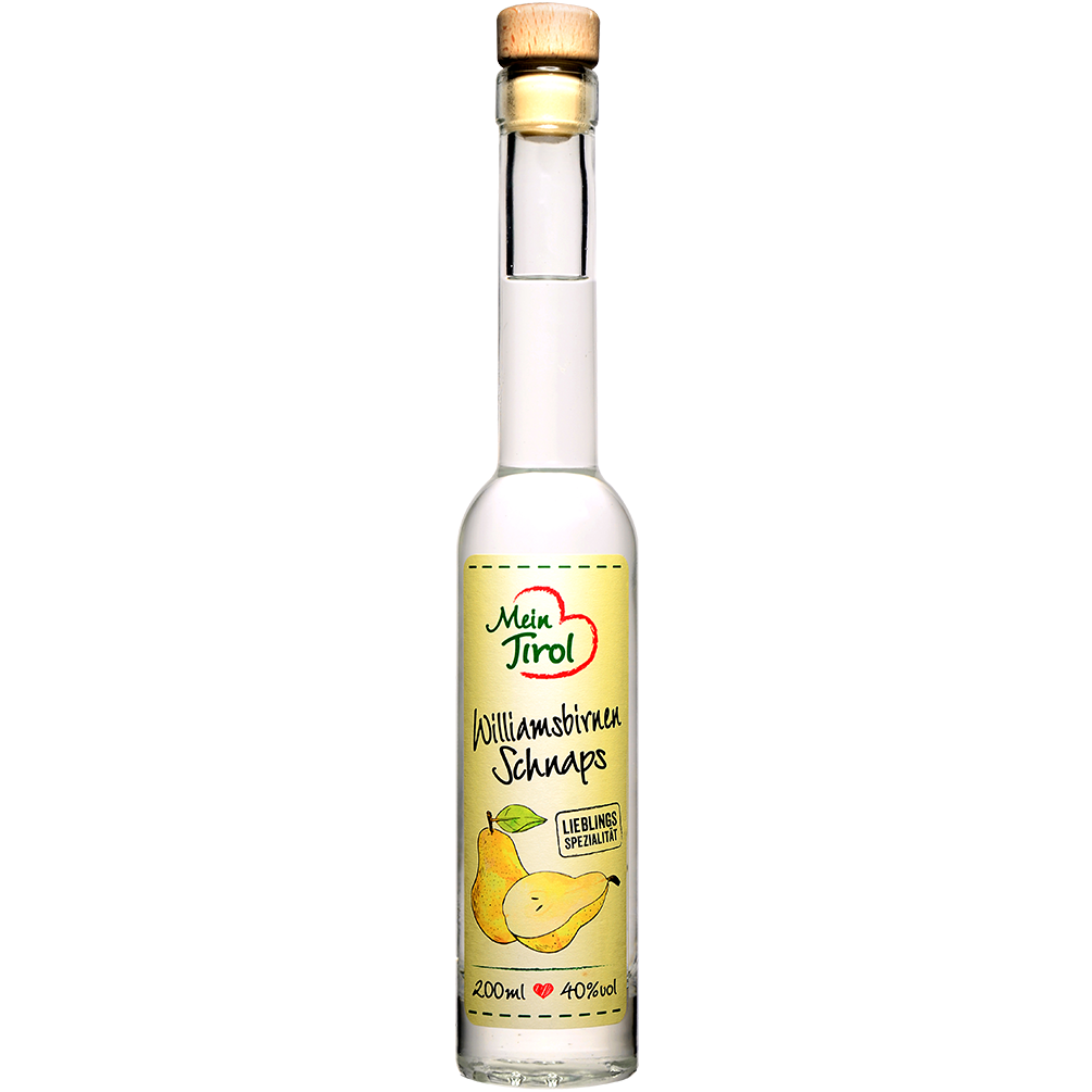 Williamsbirnen Schnaps in 200ml Flasche von Alpenländische Spezialitäten