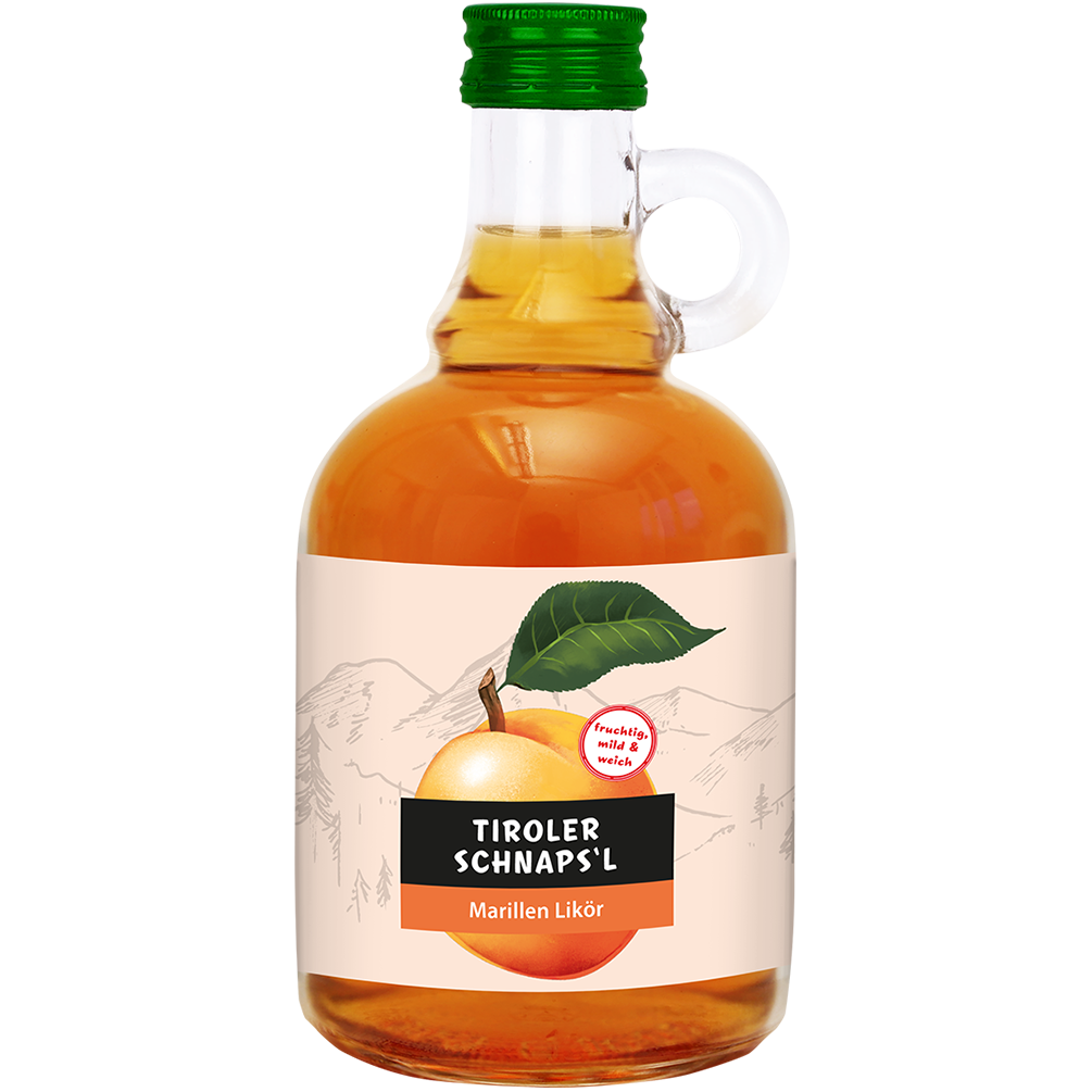 Apricot Liqueur Krügerl in 500ml bottle from Alpenländische Spezialitäten