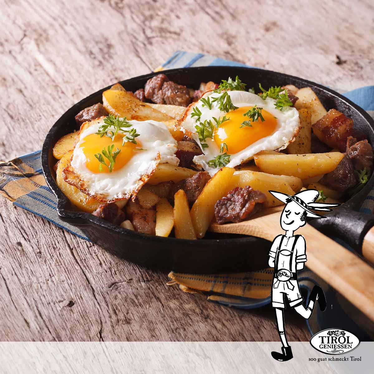 Tiroler Gröstl mit Spiegelei