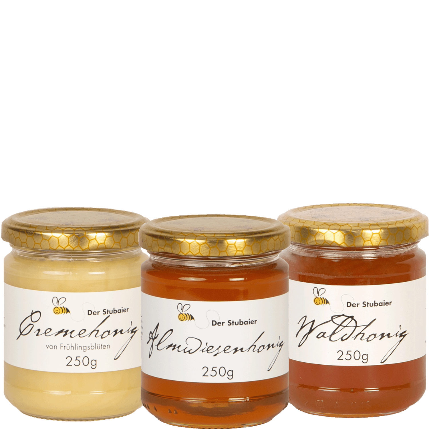 Drei Glaser Tiroler Berghonig von Imkerei Span im Set 3 mal 50g zum Sparpreis