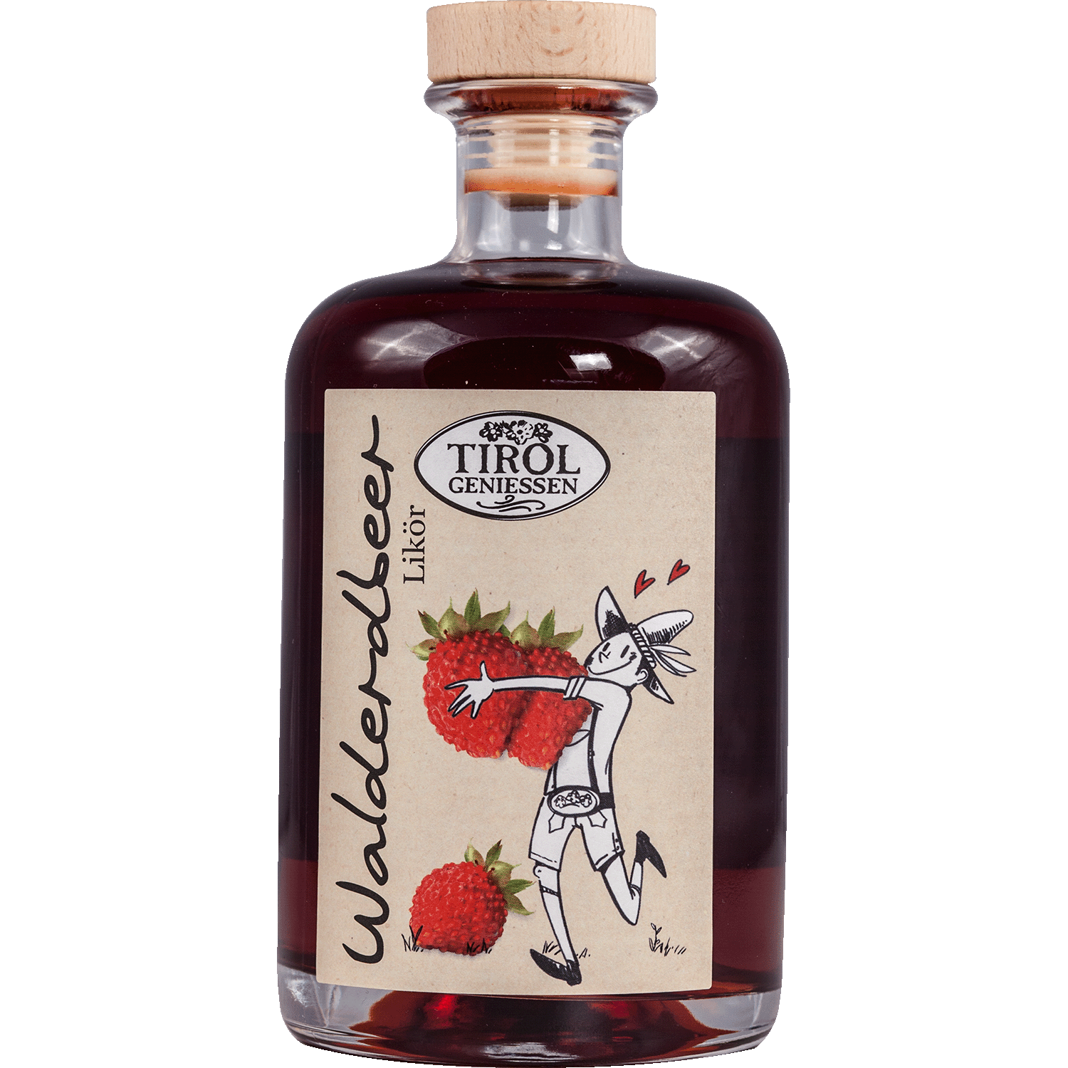 Tyrolean Wild Strawberry Liqueur in gift bottle from Austria from Tirol Geniessen