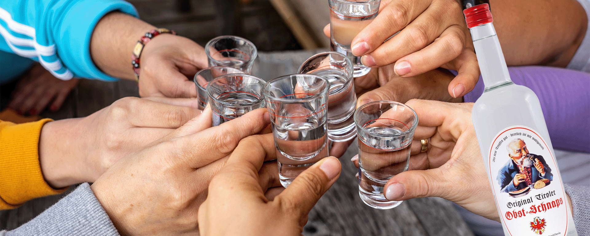 Cheers with Tyrolean Fruit Schnapps