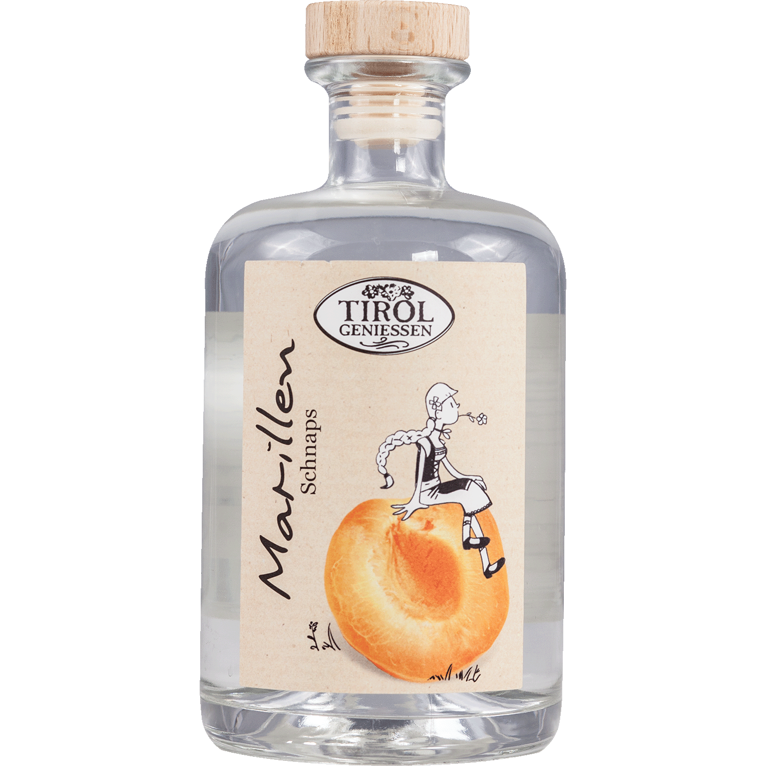 Tyrolean Apricot Schnapps in gift bottle from Austria from Tirol Geniessen