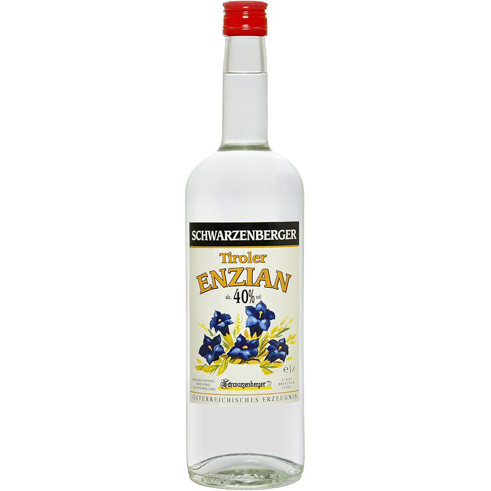 Tyrolean Gentian Schnapps in 1l bottle by Edelbrennerei Schwarzenberger