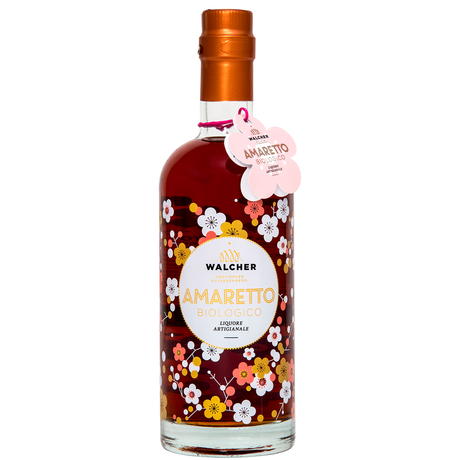 Amaretto Bio Flower in 700ml bottle by Walcher